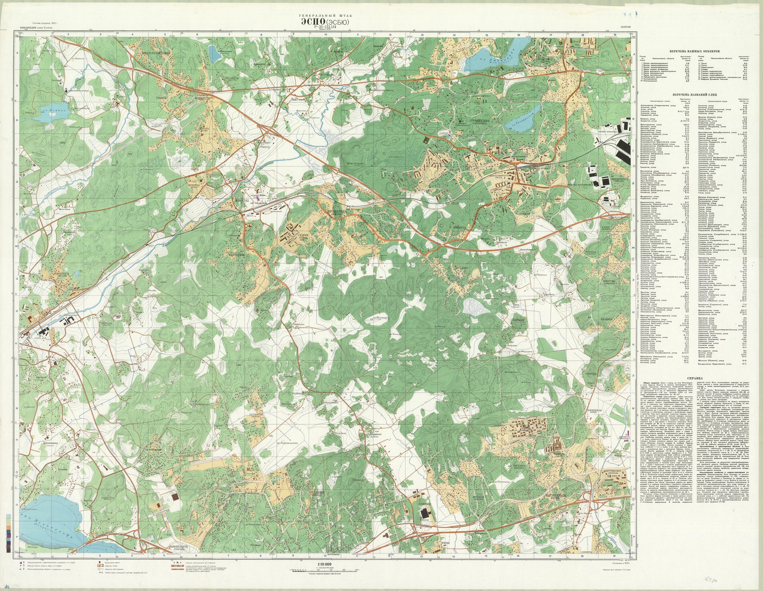 Эспо (Эсбю) = Espoo / 1:10 000