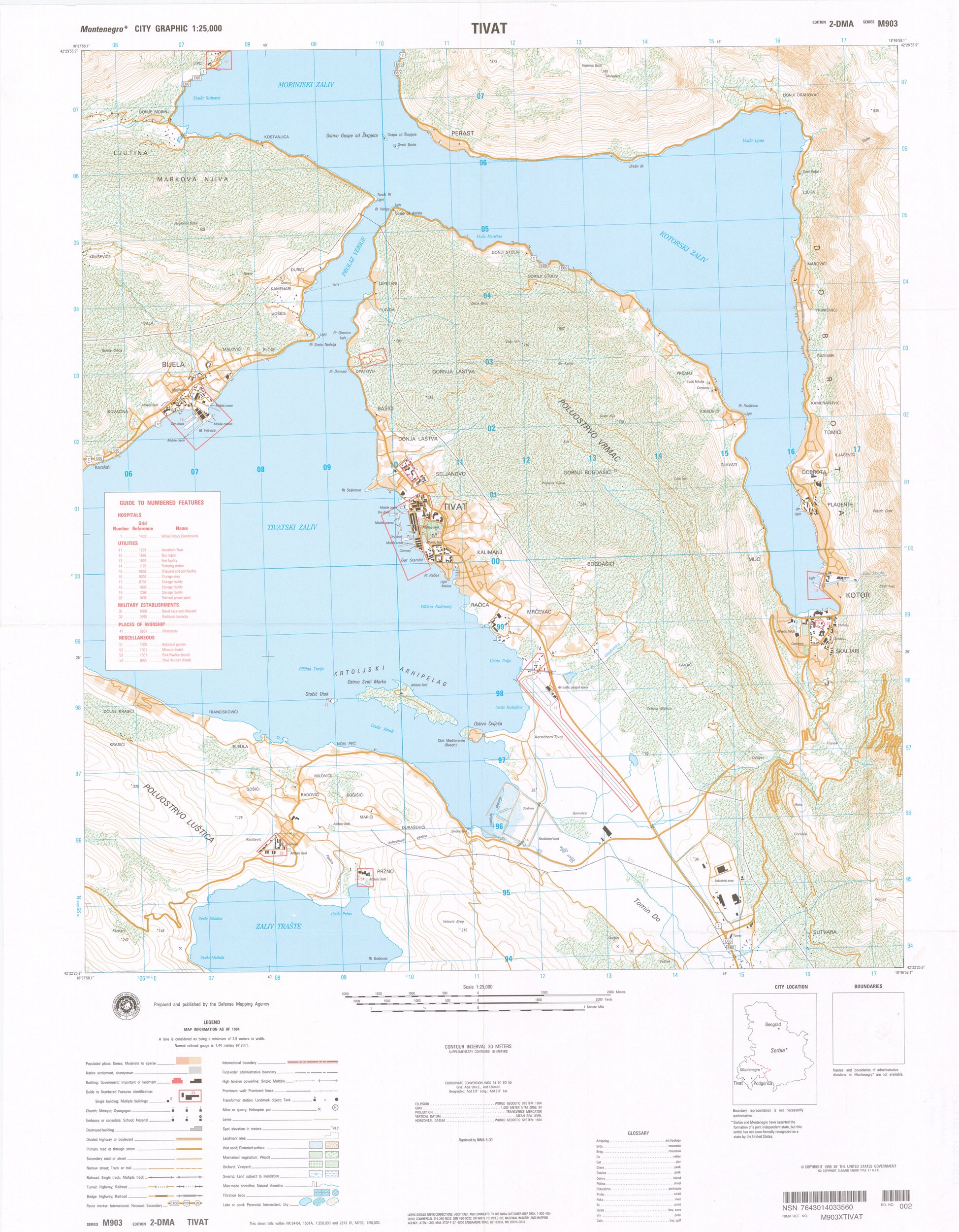 Tivat / 1:25 000